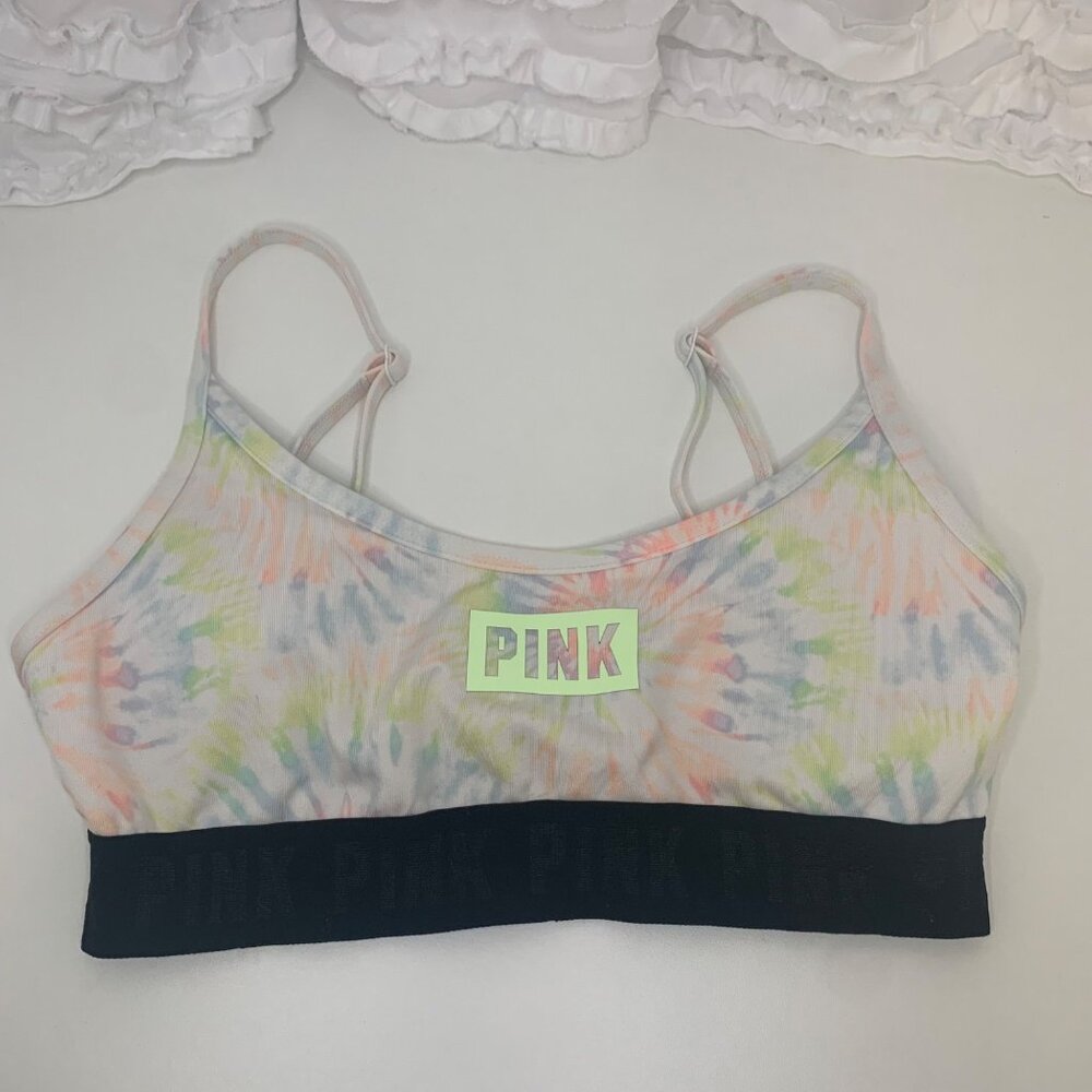 Pink Ultimate Lightly Lined Tie-Dye Sports Bra S